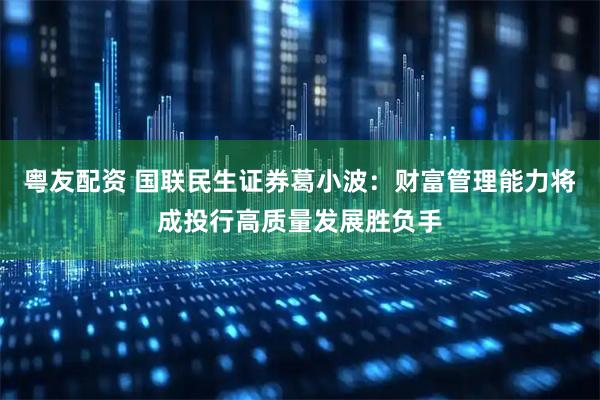 粤友配资 国联民生证券葛小波：财富管理能力将成投行高质量发展胜负手