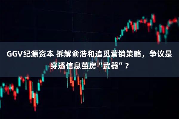 GGV纪源资本 拆解俞浩和追觅营销策略，争议是穿透信息茧房“武器”？