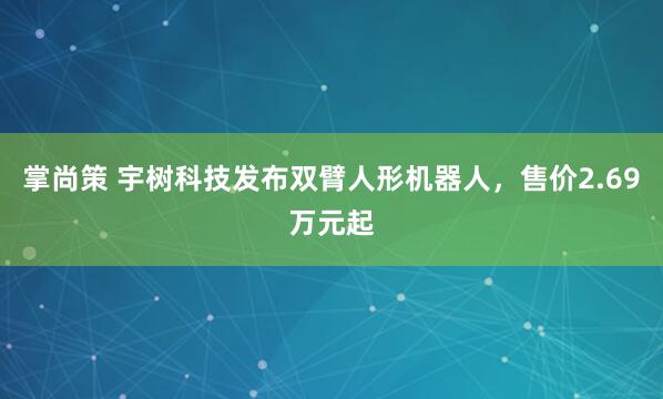 掌尚策 宇树科技发布双臂人形机器人，售价2.69万元起